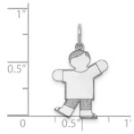 Sterling Silver Rhodium-plated Kid Charm - Image 3