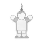 Sterling Silver Rhodium-plated Kid Charm