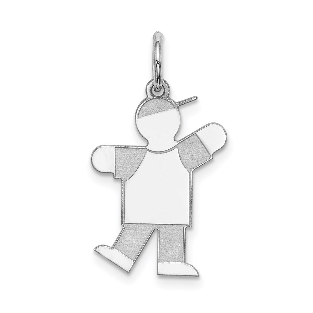 XK1586SS.jpg Sterling Silver Rhodium-plated Kid Charm - Image 1