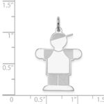 Sterling Silver Rhodium-plated Kid Charm - Image 3