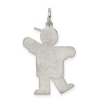 Sterling Silver Rhodium-plated Kid Charm - Image 4