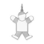 Sterling Silver Rhodium-plated Kid Charm