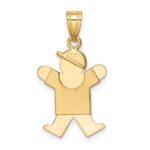 14k The Kids Solid Engravable Small Boy with Hat on Right Joy Charm