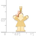 14k Two-tone The Kids Small Girl with Bow on Left Engravable Love Charm - Image 3