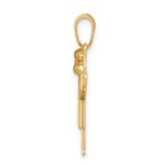 14k Two-tone The Kids Small Girl with Bow on Left Engravable Love Charm - Image 2