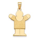 14k The Kids Solid Satin Medium Boy Engravable Love Charm