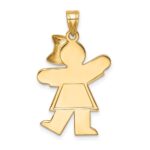 14k Two-tone The Kids Medium Girl with Bow on Right Engravable Kiss Charm - Image 4