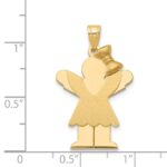 14k The Kids Solid Engravable Medium Girl with Ruffles and Bow on Right Love Charm - Image 3