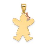14k Two-tone The Kids Small Girl with Bow on Left Engravable Joy Charm - Image 4