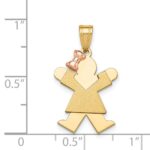 14k Two-tone The Kids Small Girl with Bow on Left Engravable Joy Charm - Image 3