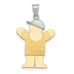 14k Two-tone The Kids Medium Boy with Hat on Right Engravable Love Charm