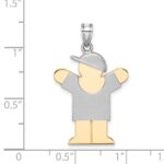 14k Two-tone The Kids Medium Boy with Hat on Right Engravable Love Charm - Image 3