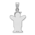 14k White Gold The Kids Small Boy with Hat on Right AA Diamond Love Charm - Image 4