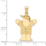 14k The Kids Medium Boy with Hat on Right AA Diamond Love Pendant - Image 3