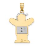 14k Two-tone The Kids Medium Boy with Hat on Right AA Diamond Love Pendant - Image 4