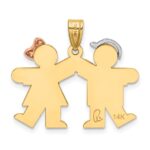 14k Tri-color The Kids Small Boy on Left and Girl on Right Engravable Kiss Charm - Image 4
