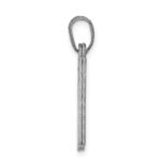 14k White Gold Solid Satin Chai Charm - Image 2