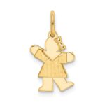 14k The Kids Mini Girl Kiss Charm