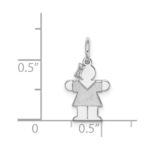 14k White Gold The Kids Mini Girl Hugs Charm - Image 3