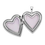 14K White Gold Floral Vine Border 20mm Heart Locket - Image 4