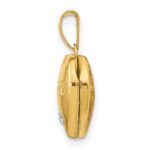 14k Two-tone Diamond LOVE with Poem on Reverse with Heart Charm 12mm Heart Locket - Image 2