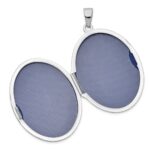 14k White Gold Polished Domed Plain 34mm Oval Locket - Image 4