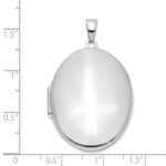 14k White Gold Polished Domed Plain 34mm Oval Locket - Image 3