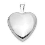 14k White Gold 16mm Heart Locket - Image 4