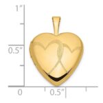 14k Two Interlocked Hearts 16mm Heart Locket - Image 3