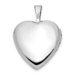 14k White Gold Two Interlocked Hearts 16mm Heart Locket - Image 4