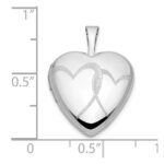 14k White Gold Two Interlocked Hearts 16mm Heart Locket - Image 3