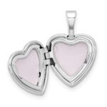 14k White Gold .01ct. Diamond Star 12mm Heart Locket - Image 5