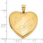 14K Polished Fancy Scrolled Design 24mm Heart Locket - Image 5