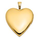 14K Textured and Polished Heart Border 20mm Heart Locket - Image 3