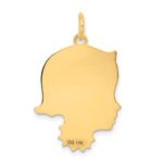 14k .013 Depth Engravable Girl Head Charm - Image 4