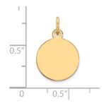 14k Plain .011 Gauge Round Engravable 12mm Disc Charm - Image 2