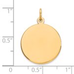 14k Plain .018 Gauge Round Engravable 18mm Disc Charm - Image 2