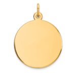 14k Plain .018 Gauge Round Engravable 19mm Disc Charm