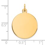 14k Plain .035 Gauge Round Engravable 19mm Disc Charm - Image 2