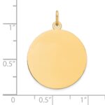 14k Plain .018 Gauge Round Engravable 23mm Disc Charm - Image 2