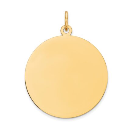 14k Plain .018 Gauge Round Engravable 24mm Disc Charm