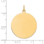 14k Plain .035 Gauge Round Engravable 24mm Disc Charm - Image 2