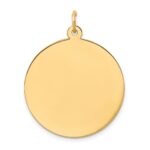 14k Plain .035 Gauge Round Engravable 25mm Disc Charm
