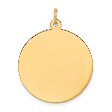 14k Plain .013 Gauge Round Engravable 25mm Disc Charm
