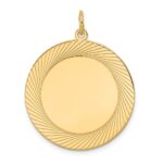 14k Etched Design Edge .027 Gauge Round Engravable 26mm Disc Charm