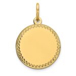 14k Plain with Zig-Zag Edge .013 Gauge Engravable Round 13mm Disc Charm
