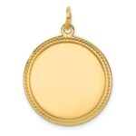14k Plain with Zig-Zag Edge .013 Gauge Engravable Round 23mm Disc Charm