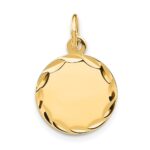 14k Etched Edge .027 Gauge Engravable Round 13mm Disc Charm
