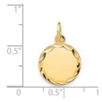 14k Etched Edge .018 Gauge Engravable Round 13mm Disc Charm - Image 3