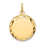 14k Etched Edge .018 Gauge Engravable Round 16mm Disc Charm